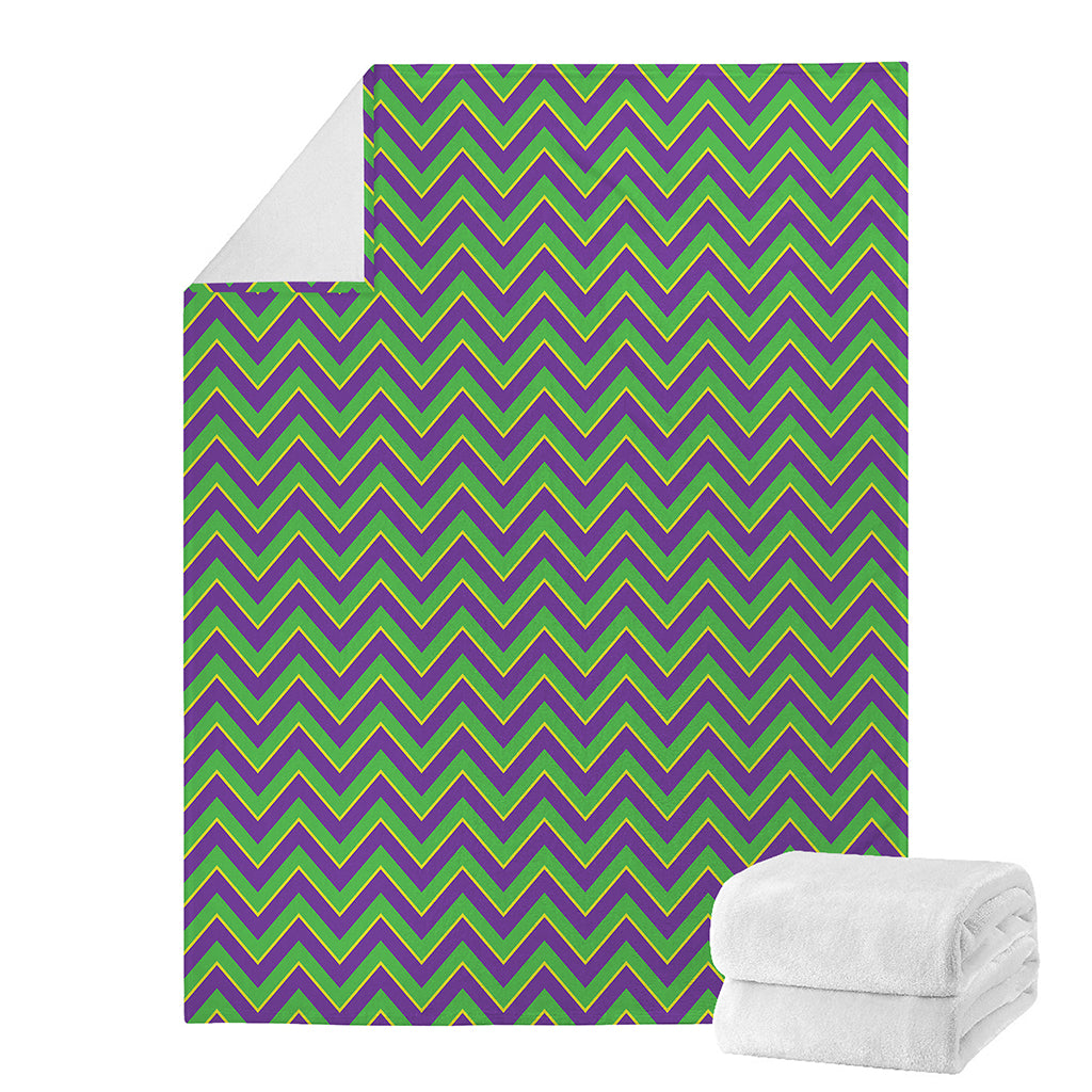Mardi Gras Zigzag Pattern Print Blanket