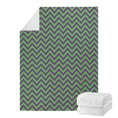 Mardi Gras Zigzag Pattern Print Blanket