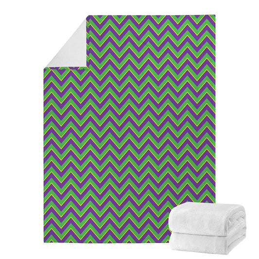 Mardi Gras Zigzag Pattern Print Blanket