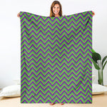 Mardi Gras Zigzag Pattern Print Blanket