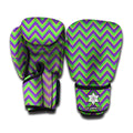 Mardi Gras Zigzag Pattern Print Boxing Gloves