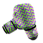 Mardi Gras Zigzag Pattern Print Boxing Gloves