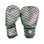 Mardi Gras Zigzag Pattern Print Boxing Gloves