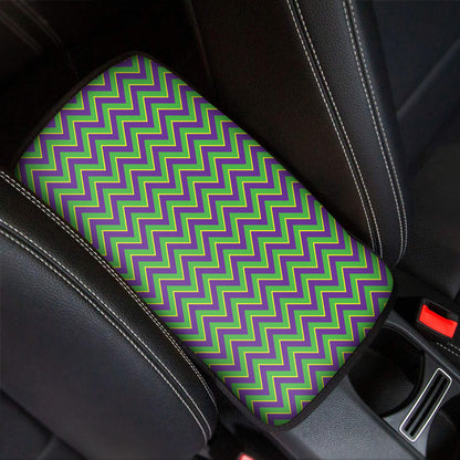 Mardi Gras Zigzag Pattern Print Car Center Console Cover