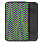 Mardi Gras Zigzag Pattern Print Car Center Console Cover