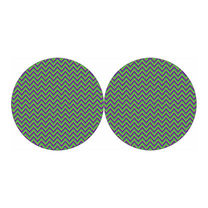 Mardi Gras Zigzag Pattern Print Car Coasters