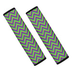 Mardi Gras Zigzag Pattern Print Car Seat Belt Covers