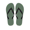 Mardi Gras Zigzag Pattern Print Flip Flops