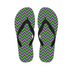 Mardi Gras Zigzag Pattern Print Flip Flops