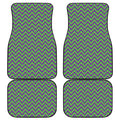Mardi Gras Zigzag Pattern Print Front and Back Car Floor Mats