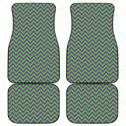 Mardi Gras Zigzag Pattern Print Front and Back Car Floor Mats