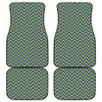 Mardi Gras Zigzag Pattern Print Front and Back Car Floor Mats