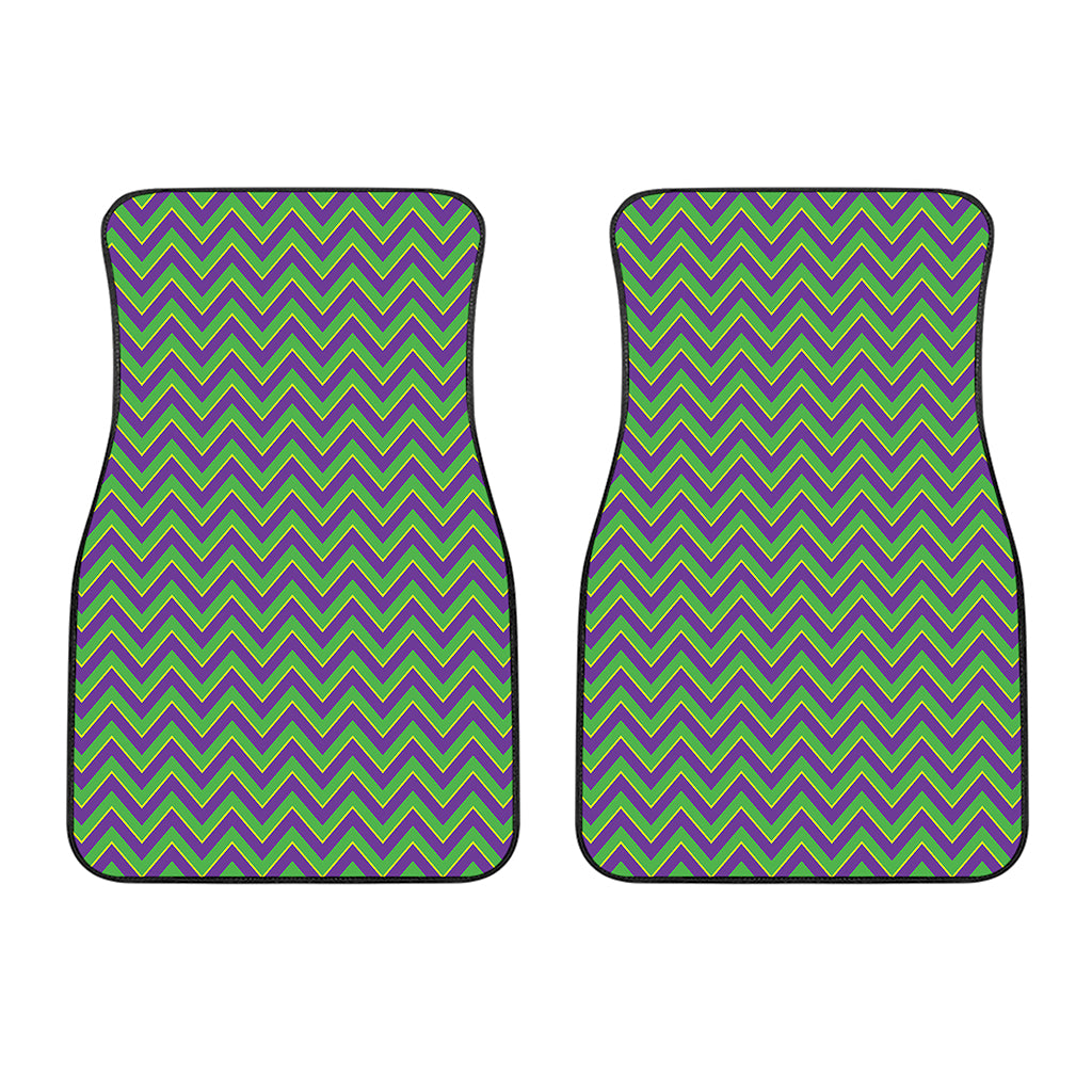 Mardi Gras Zigzag Pattern Print Front Car Floor Mats