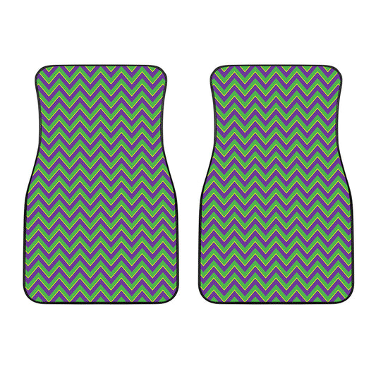 Mardi Gras Zigzag Pattern Print Front Car Floor Mats