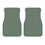 Mardi Gras Zigzag Pattern Print Front Car Floor Mats