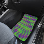 Mardi Gras Zigzag Pattern Print Front Car Floor Mats