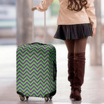 Mardi Gras Zigzag Pattern Print Luggage Cover
