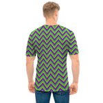 Mardi Gras Zigzag Pattern Print Men's T-Shirt