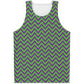 Mardi Gras Zigzag Pattern Print Men's Tank Top