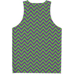 Mardi Gras Zigzag Pattern Print Men's Tank Top
