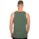 Mardi Gras Zigzag Pattern Print Men's Tank Top