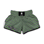 Mardi Gras Zigzag Pattern Print Muay Thai Boxing Shorts
