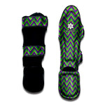 Mardi Gras Zigzag Pattern Print Muay Thai Shin Guard