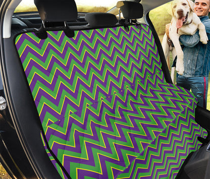 Mardi Gras Zigzag Pattern Print Pet Car Back Seat Cover