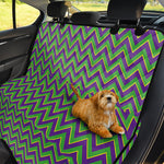 Mardi Gras Zigzag Pattern Print Pet Car Back Seat Cover