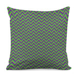 Mardi Gras Zigzag Pattern Print Pillow Cover