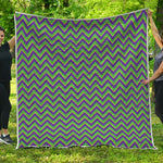 Mardi Gras Zigzag Pattern Print Quilt