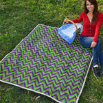 Mardi Gras Zigzag Pattern Print Quilt