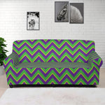 Mardi Gras Zigzag Pattern Print Sofa Cover