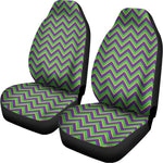 Mardi Gras Zigzag Pattern Print Universal Fit Car Seat Covers