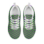 Mardi Gras Zigzag Pattern Print White Sneakers