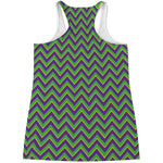 Mardi Gras Zigzag Pattern Print Women's Racerback Tank Top