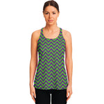 Mardi Gras Zigzag Pattern Print Women's Racerback Tank Top
