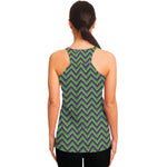 Mardi Gras Zigzag Pattern Print Women's Racerback Tank Top