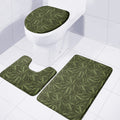 Marijuana Leaf Pattern Print 3 Piece Bath Mat Set