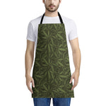 Marijuana Leaf Pattern Print Apron
