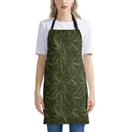 Marijuana Leaf Pattern Print Apron