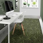 Marijuana Leaf Pattern Print Area Rug