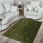 Marijuana Leaf Pattern Print Area Rug