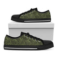 Marijuana Leaf Pattern Print Black Low Top Sneakers