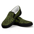 Marijuana Leaf Pattern Print Black Slip On Sneakers