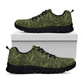 Marijuana Leaf Pattern Print Black Running Shoes