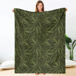 Marijuana Leaf Pattern Print Blanket
