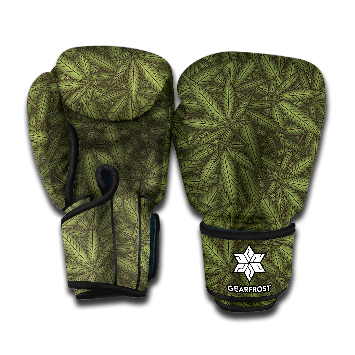 Marijuana Leaf Pattern Print Boxing Gloves