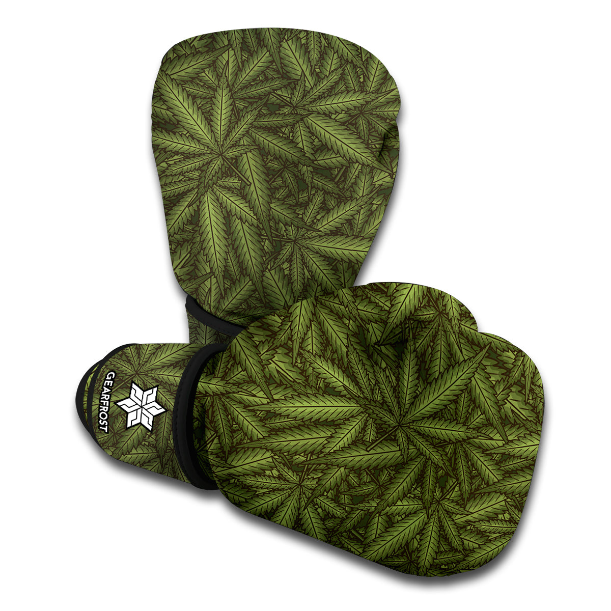 Marijuana Leaf Pattern Print Boxing Gloves