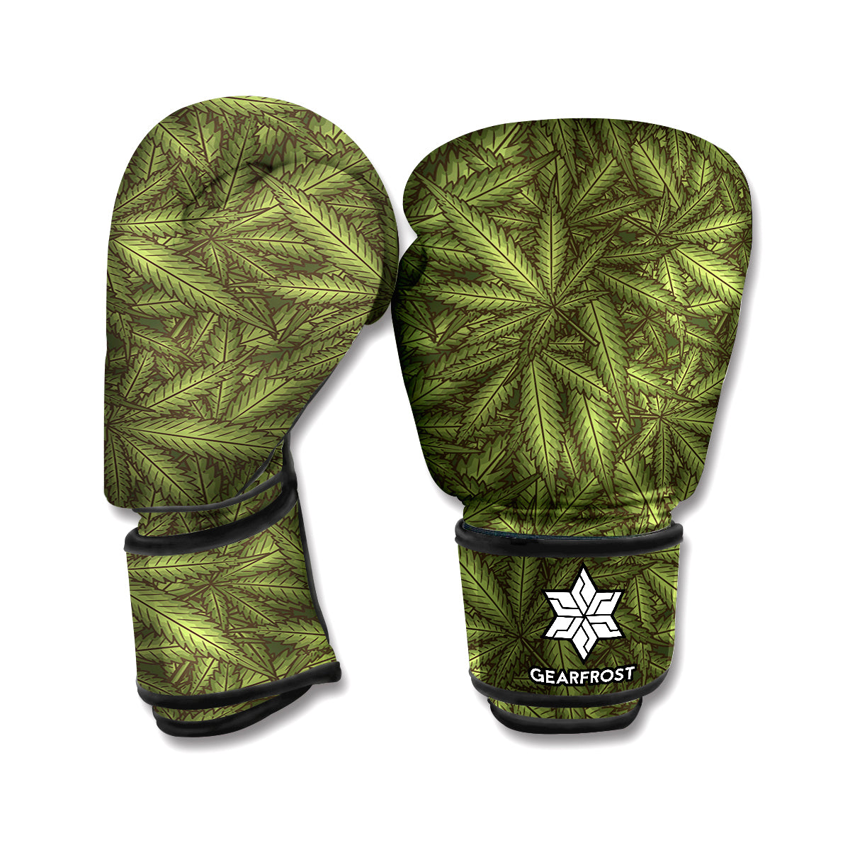 Marijuana Leaf Pattern Print Boxing Gloves